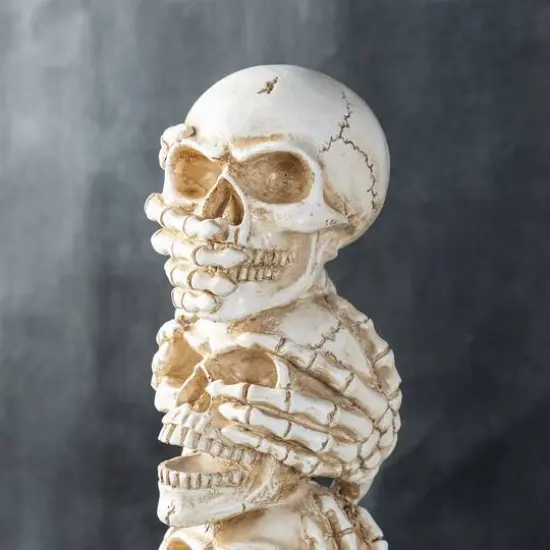 Glitzhome&reg; 18"H Halloween Resin Stacked Skull Table Decor {6}