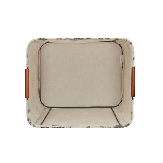 Household Essentials Storage Bin with Wood Handles (Medium, Floral) {7}