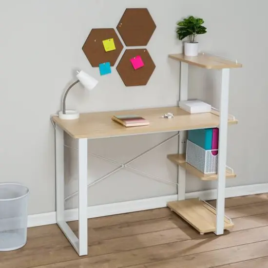 Honey Can Do Home Office Computer Desk with Shelves {3}