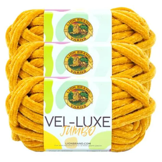 3 Pack Lion Brand&reg; Vel-Luxe Jumbo Yarn Mineral Yellow {1}