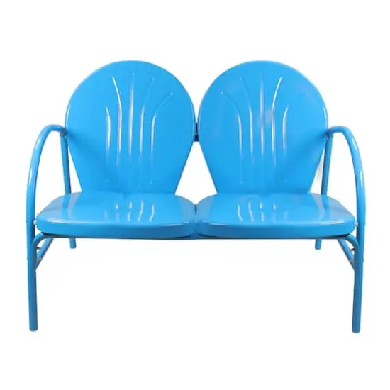 47" Outdoor Retro Tulip Loveseat Sky Blue {1}