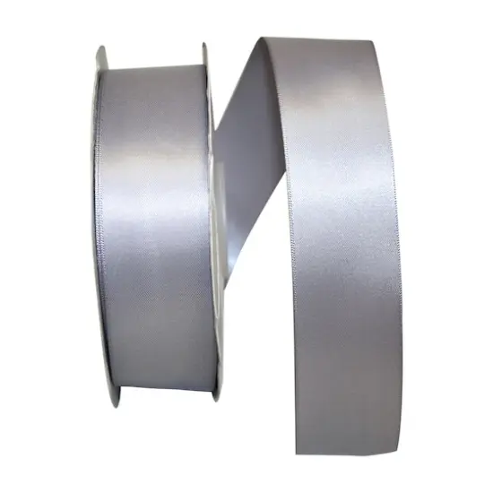 JAM Paper 1.5"x 50yd. Double Face Satin Ribbon Silver {1}