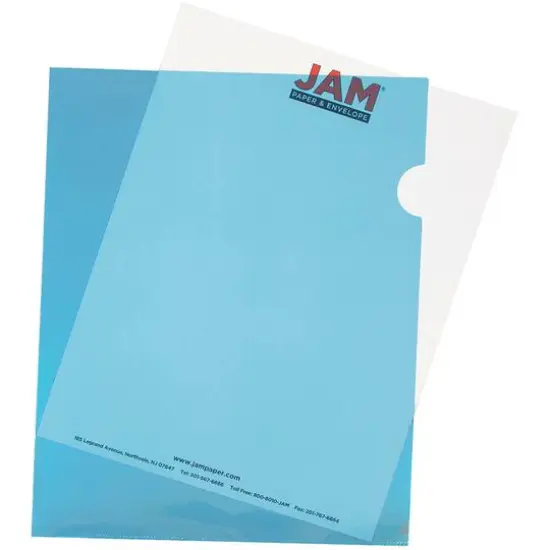 JAM Paper 9" x 11.5" Plastic Sleeves, 12ct. Blue {4}