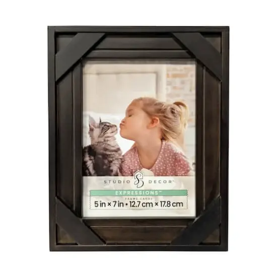 Expressions&trade; 5" x 7" Espresso Cross-Corner Wood Frame by Studio D&eacute;cor&reg; {1}
