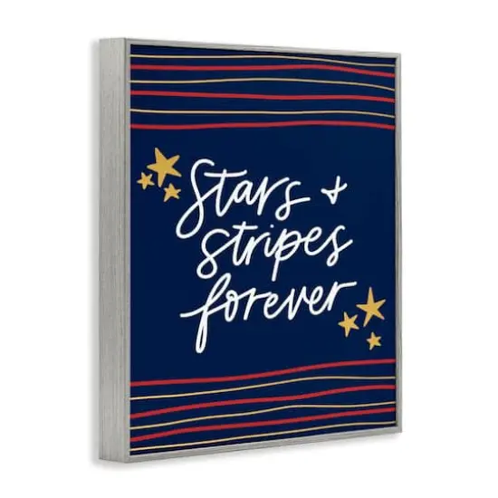 Stupell Industries Stars Stripes Forever Americana Independence Day Framed Giclee Art Gray {4}