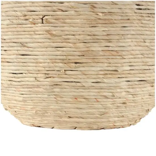 13" Beige Seagrass Handmade Wrapped Vase {4}