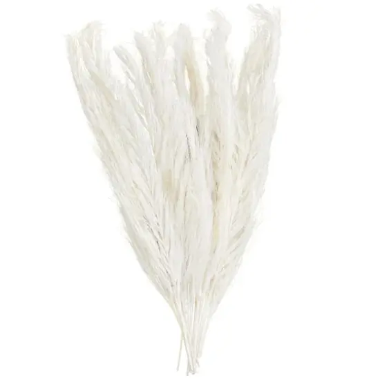 35" Natural Dried Palm Leaf Bundle with Feather-Inspired Stems White {6}
