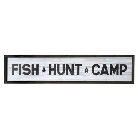 American Art D&eacute;cor&trade; 36" Fish, Hunt, Camp Wood Novelty Wall Sign {6}