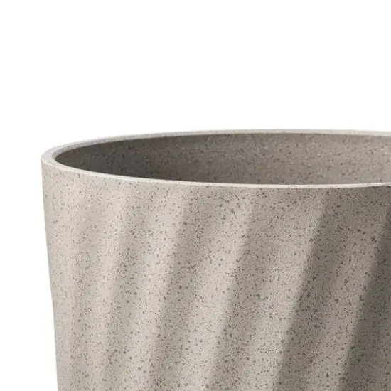 Glitzhome&reg; 24" Sand Beige Faux Terrazzo Wave Textured Ceramic Planters, 2ct. {6}