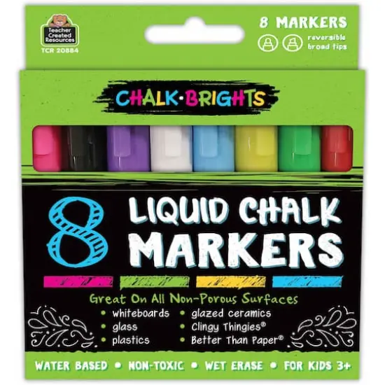 Teacher Created Resources Chalk Brights Liquid Chalk Markers, 8ct. {1}