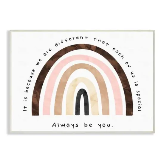 Stupell Industries Diversity Rainbow Wooden Wall Plaque {1}