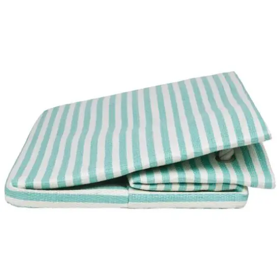 DII&reg; Large Pinstripe Rectangle Woven Paper Storage Bin Aqua {6}