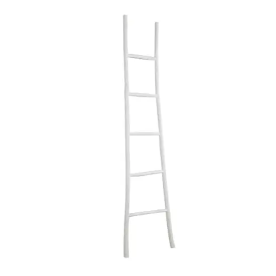 6ft. Handmade Slanted Wood Ladder White {9}