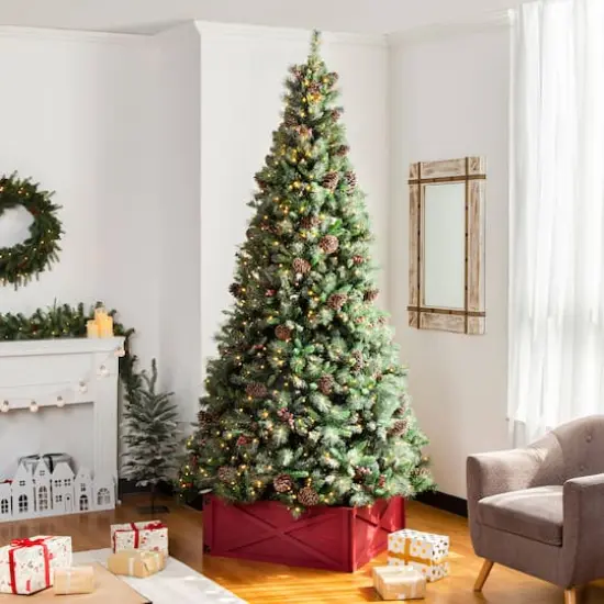 Glitzhome&reg; 32" Red Wooden Tree Collar {5}