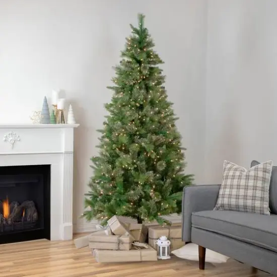 6.5ft. Pre-Lit Kingston Cashmere Pine Artificial Christmas Tree, Clear Lights {3}
