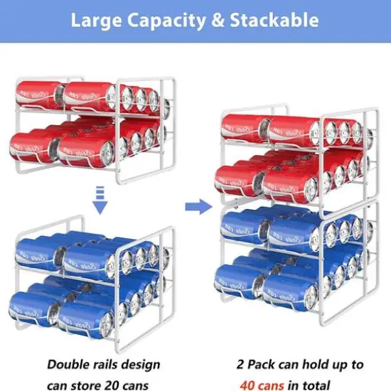 White 12oz. Can Organizer Rack Dispensers, 2ct. {5}