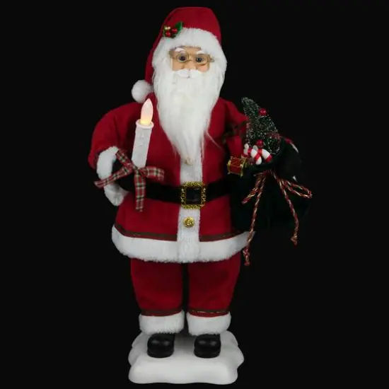 24" Animated Santa Claus with Lighted Candle Musical Christmas Figure {9}