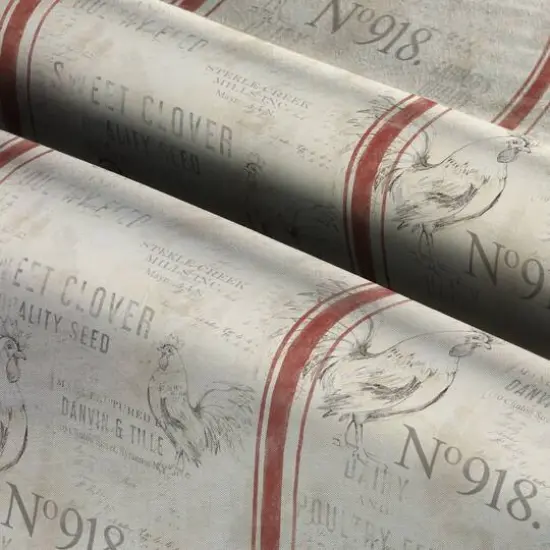 Susan Winget Farmhouse Rooster Feedsack Stripe Cotton Fabric {4}