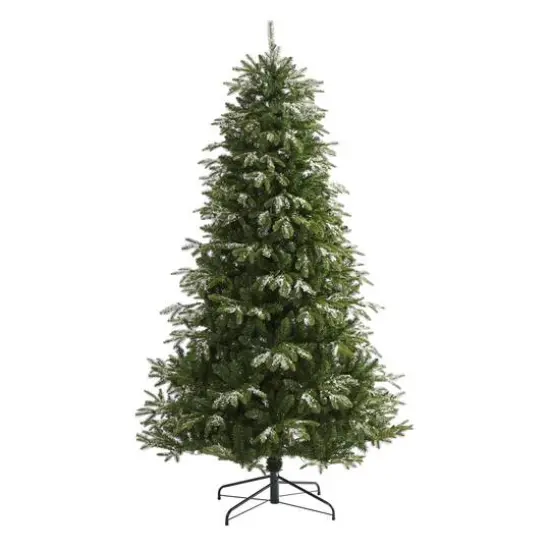 7ft. Pre-Lit Snowed Grand Teton Artificial Christmas Tree with Clear LED Lights {4}