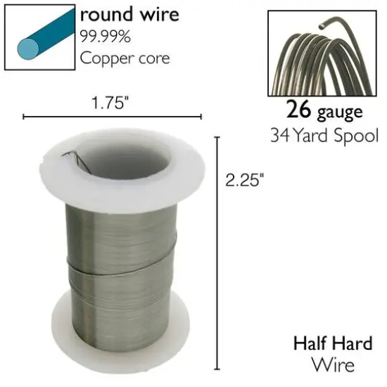 The Beadsmith&reg; Wire&trade; Elements 26 Gauge Tarnish-Resistant Wire Hematite {7}