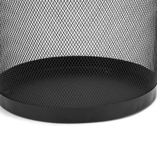 Mind Reader Garbage Round Metal Mesh Waste Basket Recycling Bin Black {7}