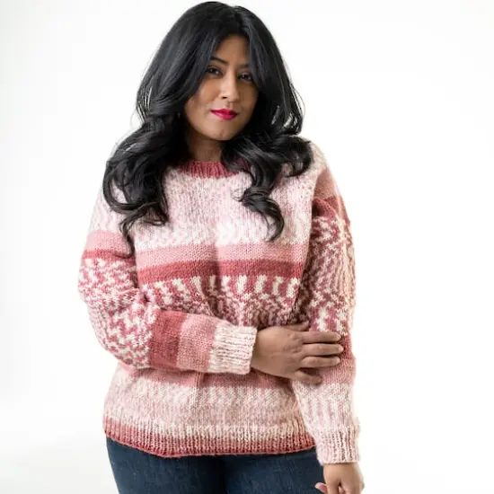 3 Pack Lion Brand&reg; Wool Ease&reg; Fair Isle Yarn Merlot and Charcoal {4}