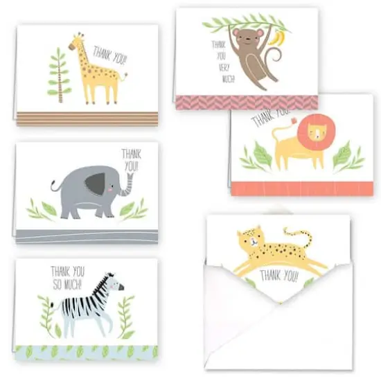 JAM Paper Cuddly Critters Blank Thank You Cards Set, 36ct. {1}