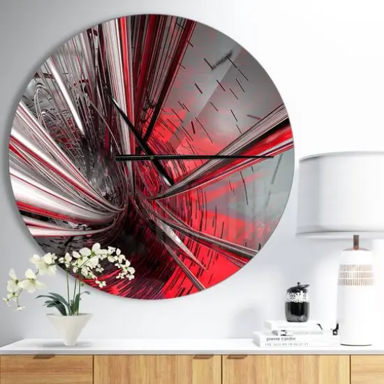 Designart Fractal 3D Deep Into Middle Wall Clock {3}