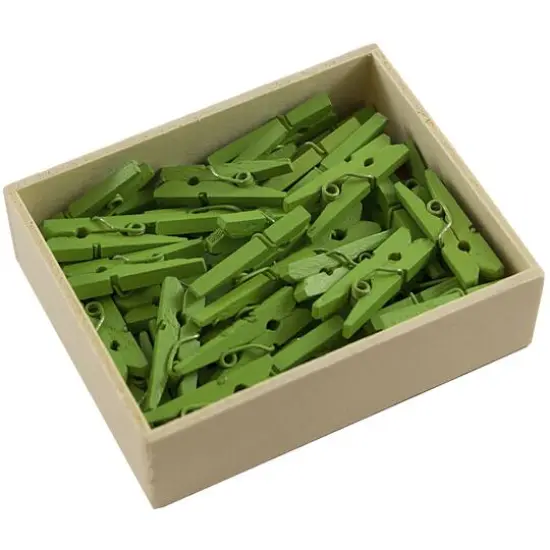 JAM Paper 7/8" Wood Clothespins, 100ct. Green {4}