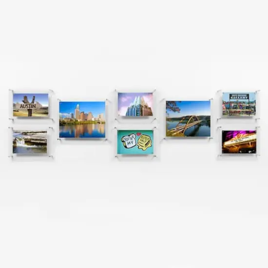 Wexel Art Gallery Wall Single Panel Acrylic Floating Frames & Magnets Set of 8 Silver {1}