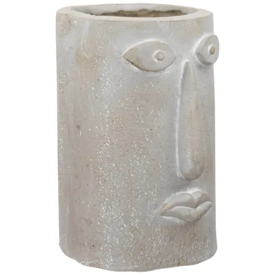 12.25" Abstract Face Ceramic Outdoor Garden Planter {5}