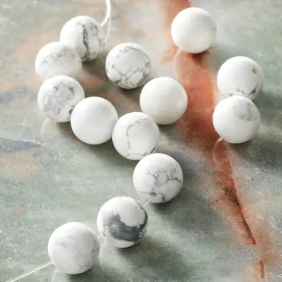 White Howlite Round Beads, 12mm by Bead Landing&trade; {3}