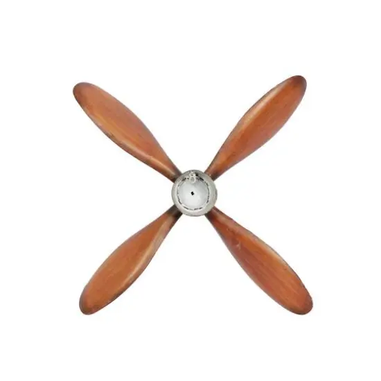 Brown Metal Industrial Propellor Wall Decor Set {7}
