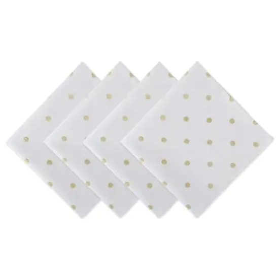 DII&reg; White & Gold Metallic Polka Dot Napkin, 4ct. {1}