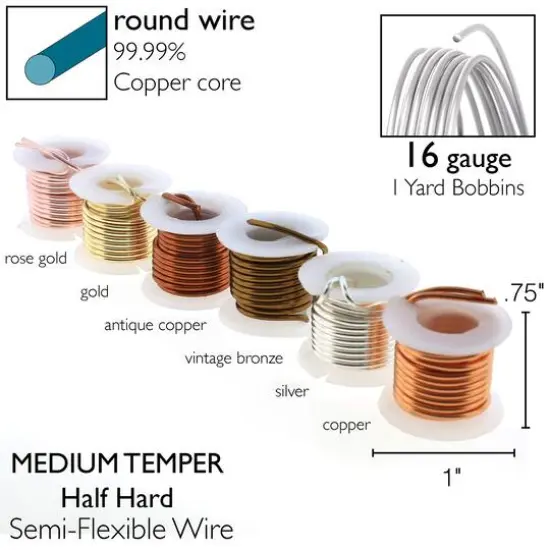 The Beadsmith® Wire Elements™ Lacquered Tarnish Resistant Wire Set {4}