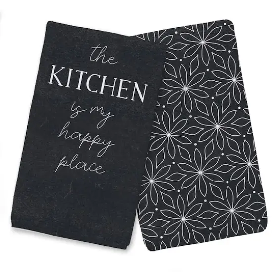 Kitchen is my Happy Place 16" x 25" Tea Towel Set of 2 {1}