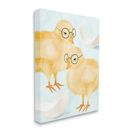 Stupell Industries Easter Chicks Hatched Eggs Yellow Birds Round Glasses Canvas Wall Art {4}