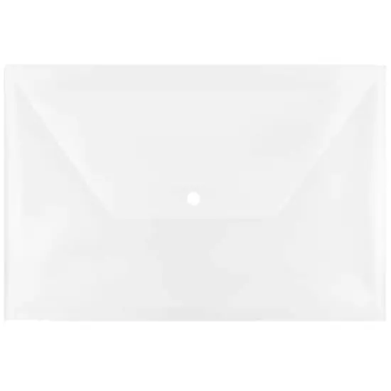 JAM Paper 9.75" x 14.5" Plastic Snap Closure Envelopes, 12ct. Clear {1}