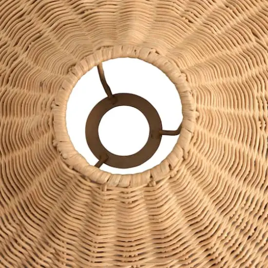 Hello Honey® Modern Boho Floor Lamp with Marble Base & Rattan Shade Black/Natural {6}