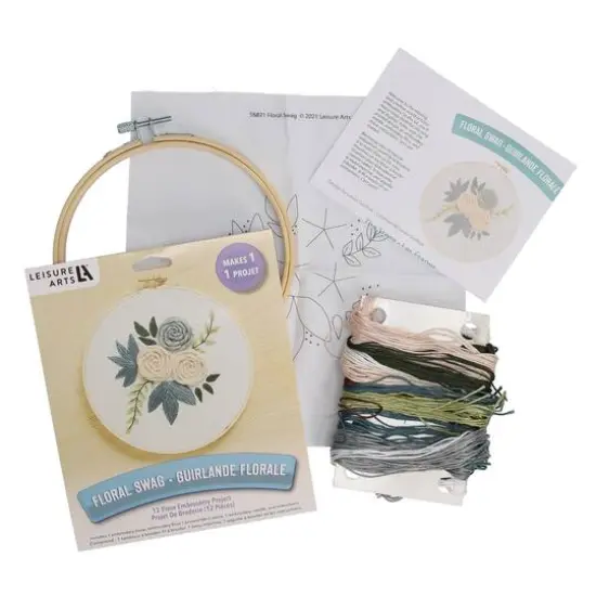 Leisure Arts&reg; 6" Flower Swag Embroidery Kit {4}
