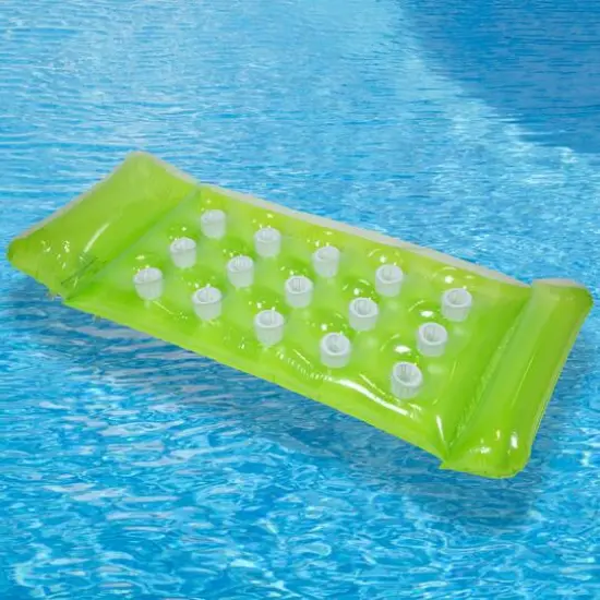 64.75" Green 15-Pocket Inflatable Swimming Pool Lounge  {3}