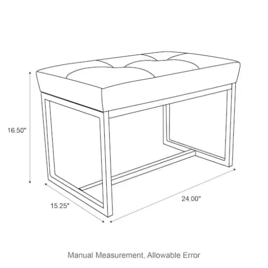 Glitzhome&reg; Modern Thick Leatherette Accent Stool Coffee {5}