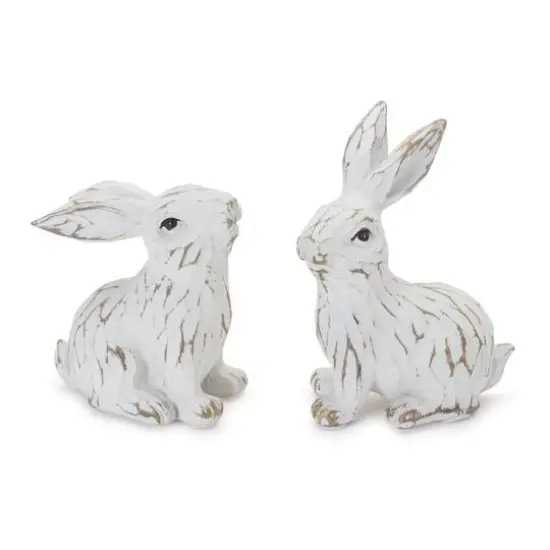 Carved Bunny Figurines Set {7}