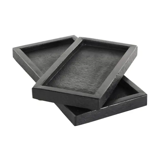 Black Marble Minimalistic Slim Textured Trays, 2ct. {4}