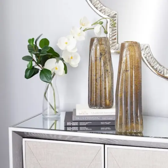 Brown Contemporary Glass Vase Set {9}