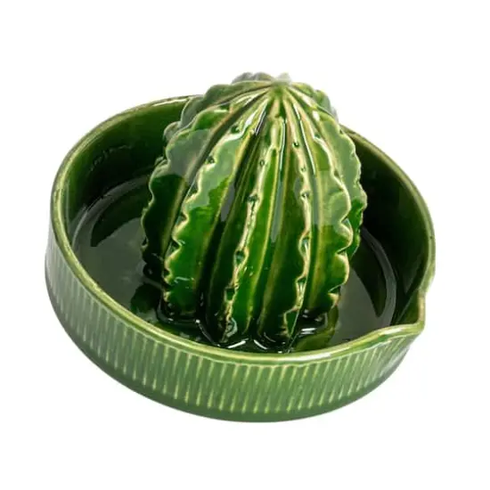 Hello Honey&reg; 4" Green Cactus-Shaped Stoneware Juicer {1}