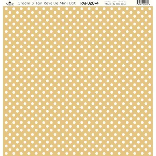 Paper Caf&eacute; Cream & Tan Reverse Mini Dot 12" x 12" Cardstock, 15 Sheets {1}
