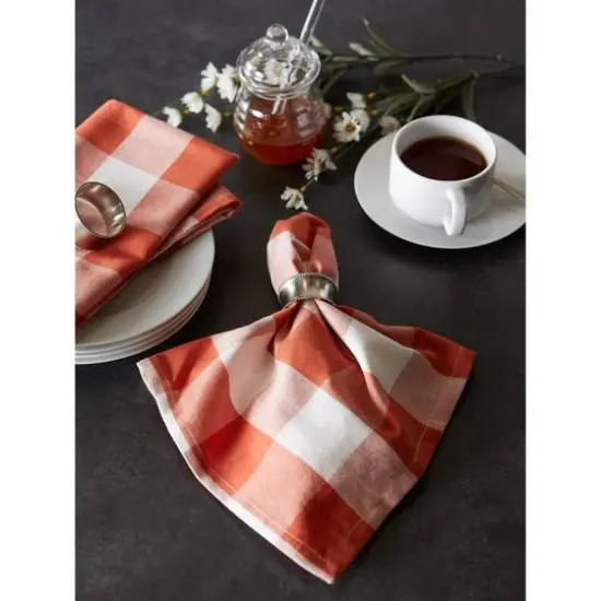 DII&reg; Buffalo Check Oversized Napkin, 6ct. Vintage Red/White {5}