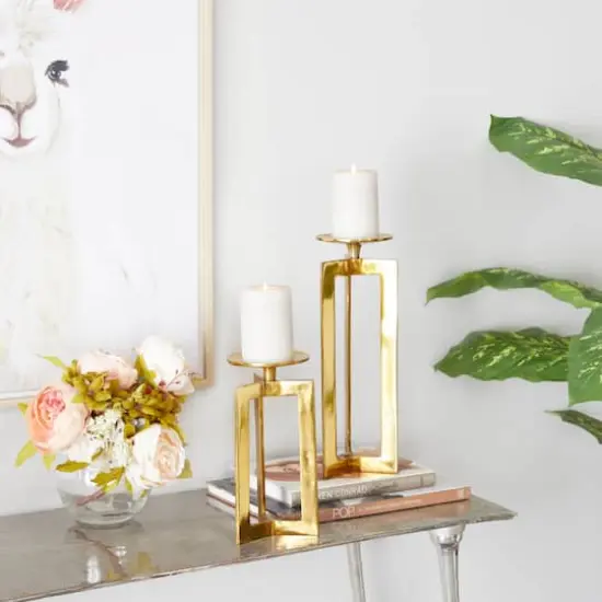 CosmoLiving by Cosmopolitan Gold Contemporary Candle Holder Set {3}
