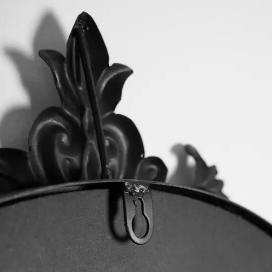 Head West Vintage Arched Black Ornate Metal Frame Mirror {6}